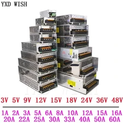 3V 5V 9V 12V 15V 18V 24V 36V Strömförsörjning 1A 2A 3A 5A 6A 8A 10A 20A 50A Switching Power Supply 12 V Volt 220V till 12V AC-DC SMPS