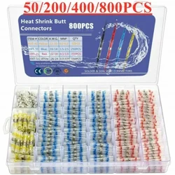 Nascóirí Sreang Séala Solder 800pcs Laghdaigh Teas Teirminéil Wire Leictreach Inslithe Butt Splice CableCrimp Gluaisteán uiscedhíonach