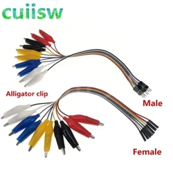 20cm 30cm 10pin mutur bikoitzeko alligator klipak jauzi alanbrea Gizonezkoa emea krokodilo klipa Proba beruna Jumper alanbre lerroa kablea brikolajea konexioa