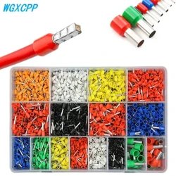 Hộp 400-2120pcs, đầu cuối hình ống, đầu nối cách điện dây, đầu nối cuối dây, đầu nối ống điện