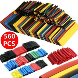 164/560PCS Polyolefin Nhiệt ống thu nhỏ Bộ 2: 1 Tỷ lệ thu nhỏ cho dây cáp nhiều màu tay áo nhiều màu