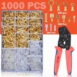 Caixa de fio macho e fêmea, conector macho isolado 2.8/6.3mm, terminais de crimpagem elétrica, conectores de pá, kit sortido