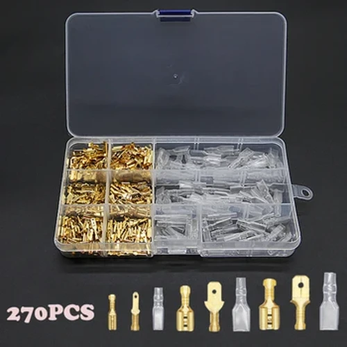 270/135/120pcs 2.8/4.8/6.3mm Crimp Terminalak Isolatutako Zigilua Hari elektrikoen Konektoreak Crimp Terminal Konektorea sorta-kit