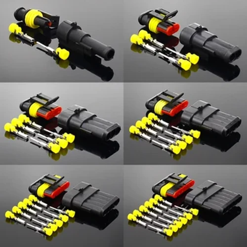 2-5 multzo Kit 2 pin 1/2/3/4/5/6 pin Way AMP Super zigilua Iragazgaitza Elektrikoa Hari Konektore Entxufea autoaren konektore iragazgaitza