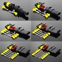 2-5 set toplum 2 pin 1/2/3/4/5/6 pin Way Way AMP Super möhür Suw geçirmeýän elektrik sim birikdirijisi Awtoulag suw geçirmeýän birleşdiriji üçin wilka