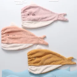 Søt Shark Hurtigtørkende Hår Håndkle Badehatter for Kvinner Tørt Hårhette Myk for Lady Turban Kid Voksen Shark Tørr Hårhette