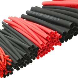 127 Chiếc Đen Đỏ Ống Co Nhiệt 2:1 Các Loại Ống Polyolefin Xe Cáp Tay Quấn Dây Bộ