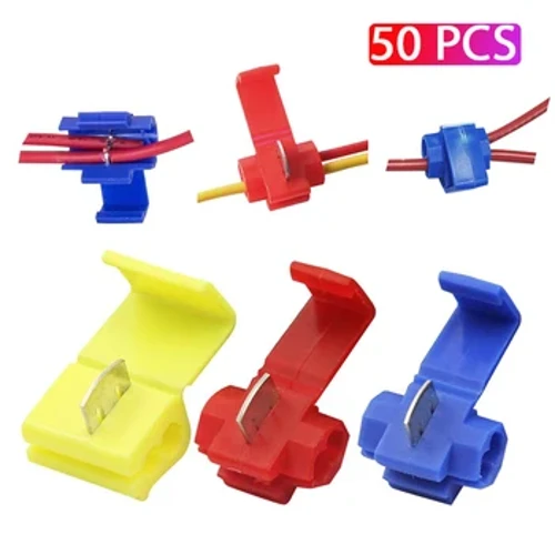 10-50 ცალი მავთულის საკაბელო კონექტორები Scotch Lock Electric Quick Splice Terminals Crimp არა დესტრუქციული ხაზის გაწყვეტის გარეშე AWG 22-18