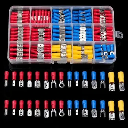 280 st Wire Connector Kit Hane Hona Isolerade terminaler Cold Crimp Terminals Diverse Crimp terminaler Spade Butt Connector Kit