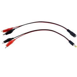 Alligaattorin pidike DC-virtapistokkeen liittimeen sovittimen pistoke 25 cm testijohdot DC 5,5*2,1 mm pidikkeet krokotiiliuros naarasliitin