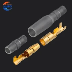 25/50/100sets 4.0 bullet Crimp terminal car electrical wire connector diameter 4mmBabae + Lalaki + Case Cold press terminal