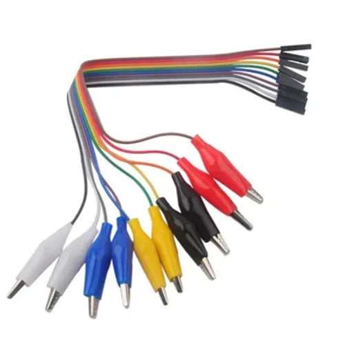 Pinzas de cocodrilo de doble extremo de 20cm, 30cm y 10 pines, Cable de salto, Cable de prueba con Clip de cocodrilo macho y hembra, Cable de Línea alámbrica, conexión DIY
