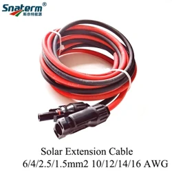 1 Pair Fa'afafine ma Ta'ita'i Ulu tasi la fa'alautele uaea PV uaea 6/4/2.5/1.5 mm2 Solar PV Uaea 1M 2M 3M 5M 8M 10M mita