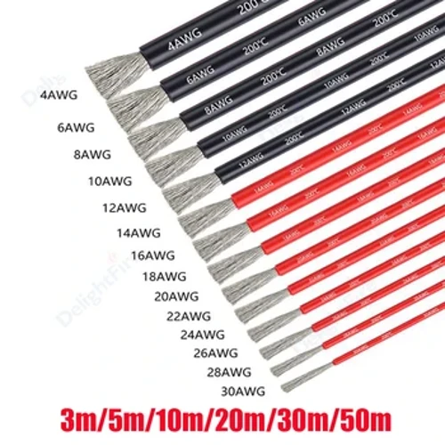 Kabel Otomotif Kabel Fleksibel Tahan Panas 22 18 16 14 12 10 8 6 4 AWG Kawat Silikon Listrik untuk Mobil Baterai Panel Surya