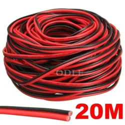 20 mika Uea Uila Kinohi keleawe 2 Pin AWG 22 insulated PVC Extension Uila ʻulaʻula ʻeleʻele Uea Uila Hoʻonui Uila