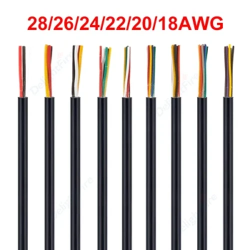 Siaradwr Gwifren Sain 2/3/4/5/6/7/8 Dargludydd 12V Trydanol Hyblyg Aml Graidd Car Rownd Cebl Modurol Ar gyfer Siaradwyr Golau LED