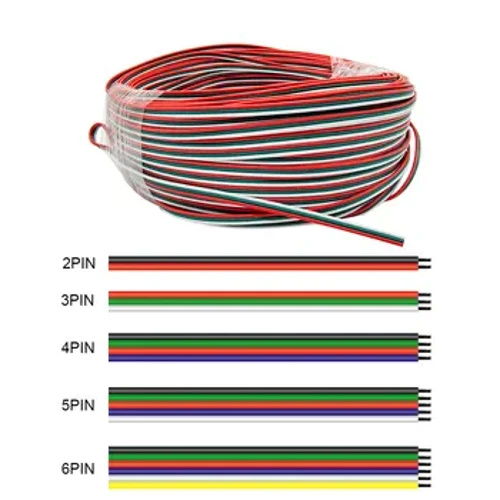 LED simli kabel 2Pin 3Pin 4Pin 5Pin 6Pin giňeltmek kabeli 1-100m, WS2812B WS2811 2835 5730 SK6812 RGBW 5050 RGB zolak çyrasy üçin