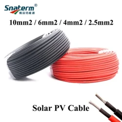 Solar Cable 10mm2/6mm2/4mm2/ 2,5mm2 8/10/12/14AWG Μαύρο ή κόκκινο Solar PVC Insulated Electrical Connector Cables PV Panel Connect