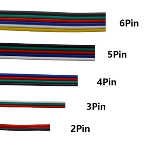Cavo metallico principale 22AWG 2 pin/3 pin/4 pin/5 pin/6 pin per WS2812B WS2811 5050 2835 5730 Luce di striscia principale 5 m/10 m/20 m/50 m/100 m