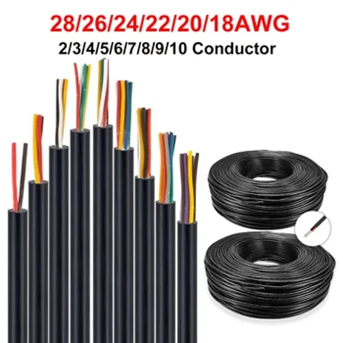 UL2464 12V Uea Uila Kaʻa 28 26 24 22 20 18AWG Uea Leo Leo 2 3 4 5 6 7 8 9 10 Cores Uea Hoʻonui LED Strip