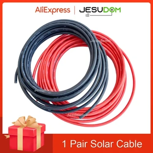 1 Cặp 6mm2 / 4mm2 / 2.5mm2 10/12/14AWG 7/8/10m Đen + Đỏ Cáp kết nối điện cách điện bằng năng lượng mặt trời PVC Bảng điều khiển PV Kết nối