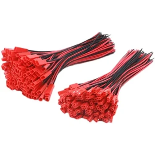 10 pares 100mm 200mm 2 pinos jst plug conector macho + fêmea plug conector cabo fio para brinquedos rc bateria lâmpada led