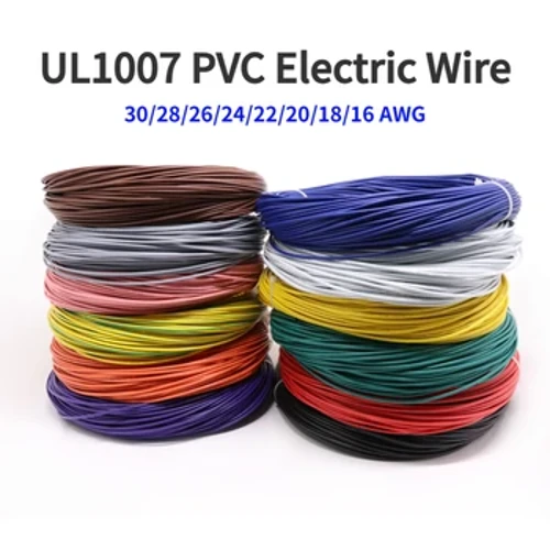 2/10M UL1007 PVC Uea Uila 30 28 26 24 22 20 18 16 AWG Insulated Tinned Copper Cable LED Lamp Lighting Line 300V Multi