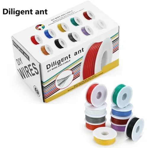 Hộ Gia Đình DIY Chất Lượng Cao Silicon Mềm Dẻo Dây Và Cáp 5 Màu Hỗn Hợp 1 Hộp Đồng Nguyên Chất Mạ Thiếc Chống Oxy Hóa