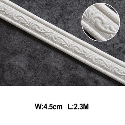 3D Tường Viền Đường Giấy Dán Tường Ván Chân Dây Thắt Lưng Tự Dán Chân Váy Đường 2.3M Xốp Chống Thấm Viền Dải Phòng Khách nhà De