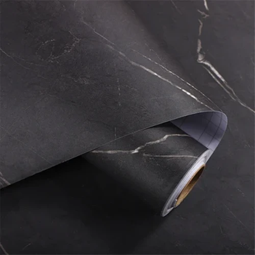 MatteThick Đá Cẩm Thạch Đen Hoa Văn Tự Dán Giấy Dán Tường Chống Thấm Nước Phim Đồ Nội Thất Nhà Bếp Mặt Bàn Chống Dầu Đá Dán Tường
