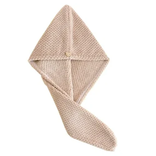 Turbante de secagem de cabelo de absorção rápida chapéu abacaxi coral velo longo chapéu de secagem de cabelo toalha 25x65cm