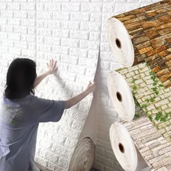 70 cm * 100 cm 3D Tuğla Desen Duvar Panelleri Duvar Kağıdı DIY Oturma Odası Yatak Odası Mutfak için Su Geçirmez Arka Plan Duvar çıkartmaları Dekor