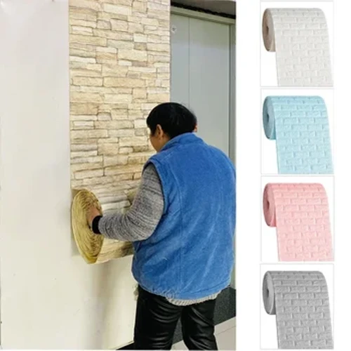 100Cm X 70Cm Tự Dính Giấy Dán Tường Chống Thấm Nước Giả Gạch 3D Decal Dán Tường DIY Trẻ Em Phòng Ngủ Phòng Nhà Bếp Trang Trí Nhà Cửa