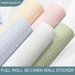 50cmX10m Linen 3D Xốp Tự Dính PVC Màu Dày Chống Thấm Nền Tường Đổi Mới Giấy Dán Tường Dán Tường