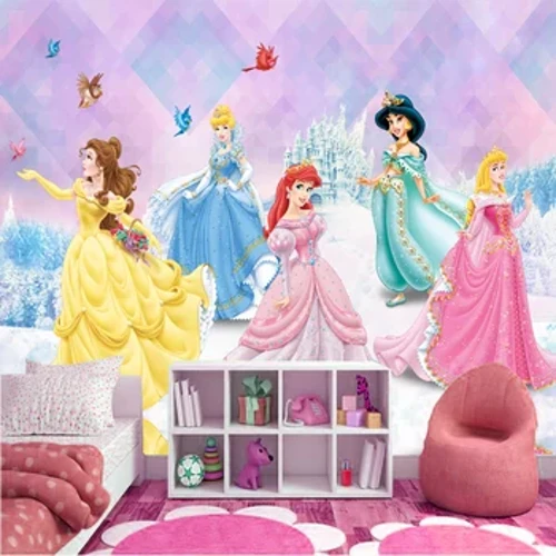Milofi custom 3d cartoon wallpaper Castle purinisese pepa puipui mural tamaiti teine ​​autu potu potumoe puipui pito i tua