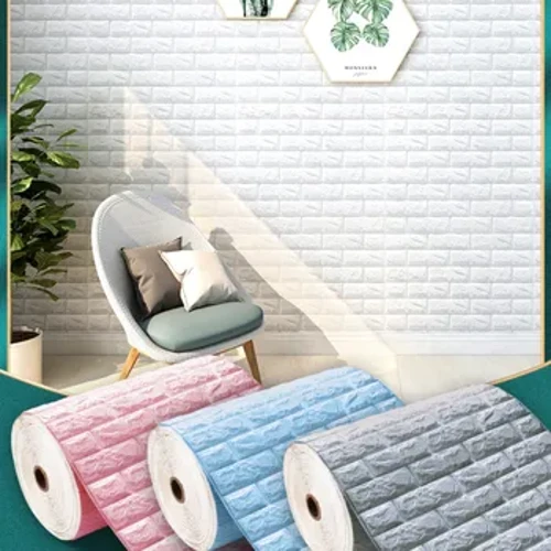 Sticeri Wal 3D Addurn Ystafell Brics Ewyn Hunan Lludiog DIY 3D Papur Wal Addurn Wal Sticer Wal Byw Ar Gyfer Cyflenwadau Ystafell Wely Plant