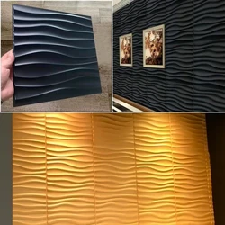 30x30cm 3D uch o'lchamli devor stiker dekorativ yashash xonasi fon rasmi suv o'tkazmaydigan 3D devor paneli qolip hammom oshxona