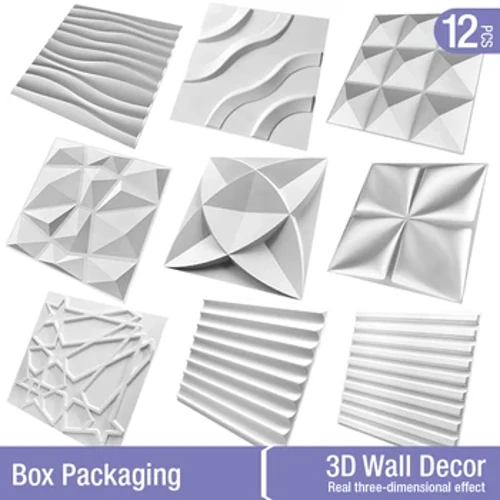 12pcs 30cm teuteu 3D Wall Panel wave Diamond Design E le fa'apipi'i e oe lava ta'a palasitika 3D puipui puipui potu Ta'ele pepa puipui.