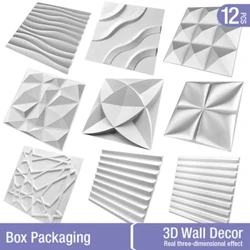 12pcs 30cm teuteu 3D Wall Panel wave Diamond Design E le fa'apipi'i e oe lava ta'a palasitika 3D puipui puipui potu Ta'ele pepa puipui.