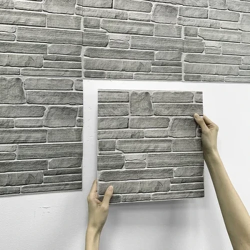 1/10 Chiếc 3D Giả Đá Tấm Ốp Tường Bóc Và Dán Ốp Tường Trang Trí 3D Dán Tường Nông Trang Tự dính Ngói Miếng Dán