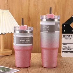 600/900ml Kuhili 'ole Kofe Mug Diamond Paint Thermos Cup me ka po'i a me ka mau'u me ka lima insulated Tumblers Vacuum Beer Cup