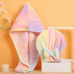 Microfiber Rainbow Bow Douchemuts Vrouwelijk Sneldrogend Haar Handdoek Hoofdwikkel Schattige Prinses Cap Zacht Droog Haar Cap