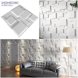 30x30cm Iphaneli yodonga engu-3D I-Geometric solid 3d Isitini setshe seGumbi lokuhlala le-TV Ingemuva le-Decal Isikhunta se-3D esakhiwe ngodonga ekhishini lokugezela