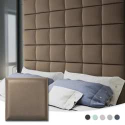 Art3d justerbar hodegjerde for konge, tvilling, hel og dronning, veggmonterte polstrede veggpaneler (12 STK, 9,84" x 9,84")