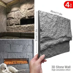 4 adet 30 cm Ev Yenileme mantar taş Tuğla 3D Duvar Paneli Kendinden Yapışkanlı Olmayan 3D Duvar Etiket Mozaik Çini Su Geçirmez Duvar Kağıdı