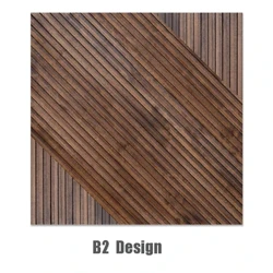 Lliw Walnut Du UDA Panel Wal Bren Maint 60x60cm Gril Pren Fertigol Teil Mosaig Pren Solid ar gyfer Cefndir Teledu / Bar Villa