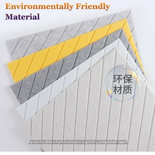 10 Pcs/Pack Kreatif Twill Desain Ramah Lingkungan Polyester Panel 50x50 cm Self-Adhesive Kedap Suara Panel Dinding Untuk Kantor, Ruang Piano