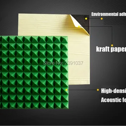 Ewyn Acwstig Hunan Gludiog 60Pcs Maint Mawr 50x50cm Gorchudd Ewyn Stiwdio 15 Metr Sgwâr Panel Wal Triniaeth Acwstig Gwyn