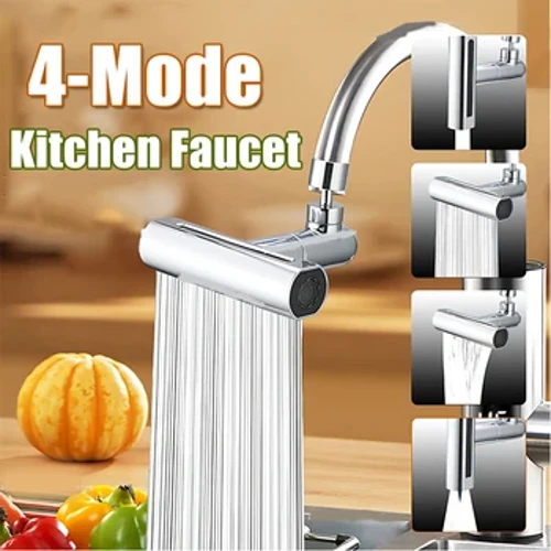 Umpompi Wempophoma Yasekhishini 360° Swivel Kitchen Sink Spray Nozzle Splash-proof Sink Faucet Sprayer Adapter 4-Mode for Sink Kitchen