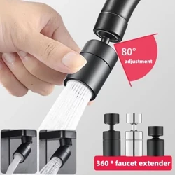 360° roterende køkkenhane Sprayhoved Filter håndvask Stænksikker Adapter 2 Mode justerbar Køkkenvask Vandhane Belufter